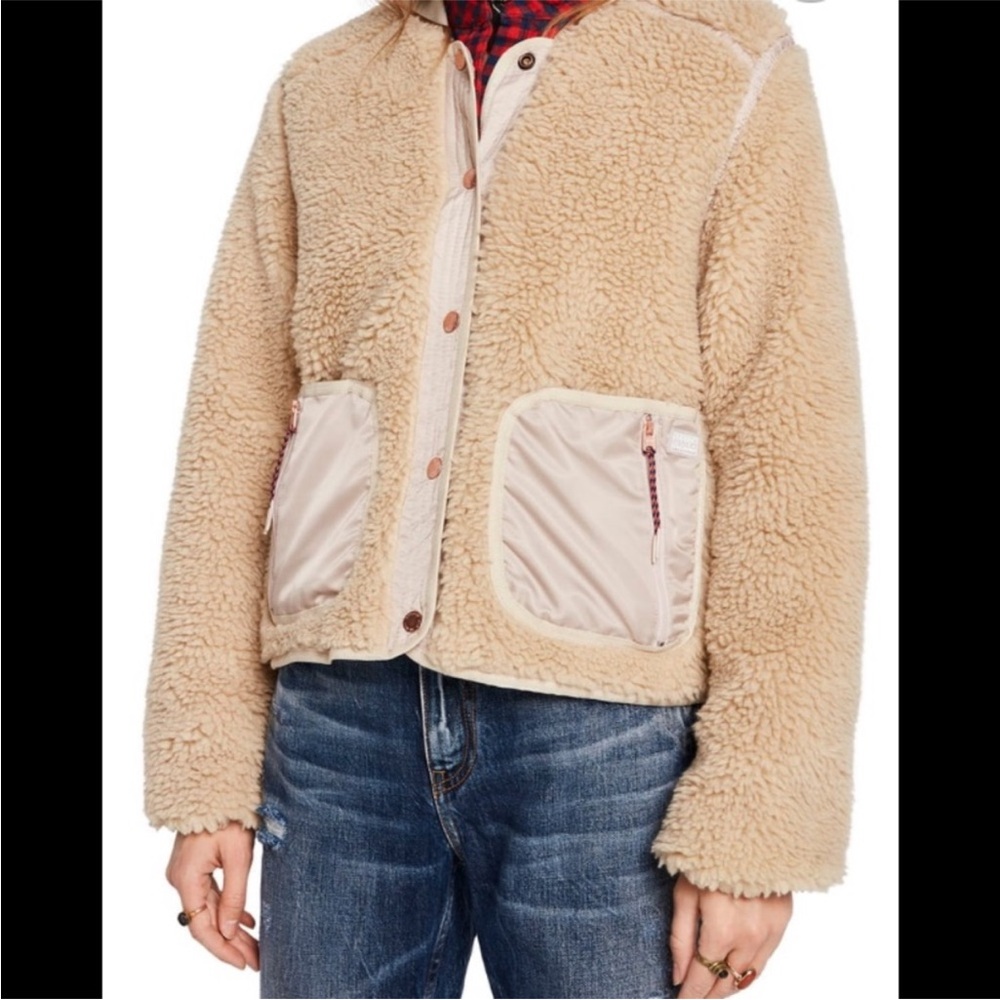 Scotch & Soda Tan Teddy Jacket Plush Relaxed Fit